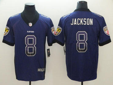 Nike Ravens 8 Lamar Jackson Purple Drift Fashion Limited Jersey Nike Ravens 8 Lamar Jackson Purple Drift Fashion Limited Jersey