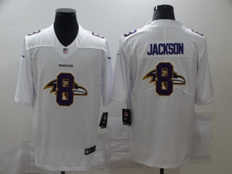 Nike Ravens 8 Lamar Jackson White Shadow Logo Limited Jersey Nike Ravens 8 Lamar Jackson White Shadow Logo Limited Jersey