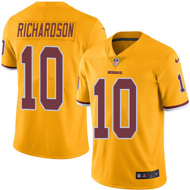 Nike Redskins #10 Paul Richardson Gold Men's Stitched NFL Limited Rush Jersey Nike Redskins #10 Paul Richardson Gold Men's Stitched NFL Limited Rush Jersey