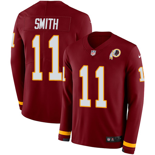 Nike Redskins #11 Alex Smith Burgundy Red Team Color Men's Stitched NFL Limited Therma Long Sleeve Jersey Nike Redskins #11 Alex Smith Burgundy Red Team Color Men's Stitched NFL Limited Therma Long Sleeve Jersey