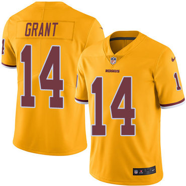 Nike Redskins #14 Ryan Grant Gold Men's Stitched NFL Limited Rush Jersey