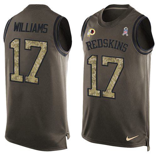 Nike Redskins #17 Doug Williams Green Men's Stitched NFL Limited Salute To Service Tank Top Jersey Nike Redskins #17 Doug Williams Green Men's Stitched NFL Limited Salute To Service Tank Top Jersey