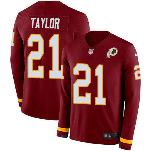 Nike Redskins #21 Sean Taylor Burgundy Red Team Color Men's Stitched NFL Limited Therma Long Sleeve Jersey Nike Redskins #21 Sean Taylor Burgundy Red Team Color Men's Stitched NFL Limited Therma Long Sleeve Jersey