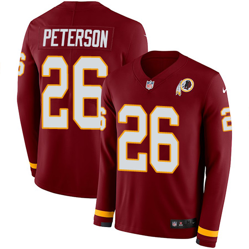 Nike Redskins #26 Adrian Peterson Burgundy Red Team Color Men's Stitched NFL Limited Therma Long Sleeve Jersey Nike Redskins #26 Adrian Peterson Burgundy Red Team Color Men's Stitched NFL Limited Therma Long Sleeve Jersey