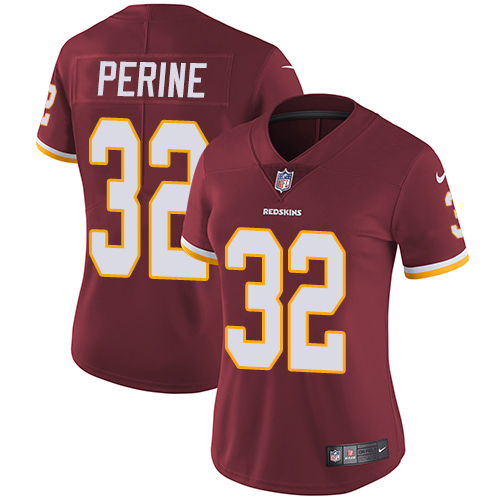 Nike Redskins #32 Samaje Perine Burgundy Red Team Color Women's Stitched NFL Vapor Untouchable Limited Jersey