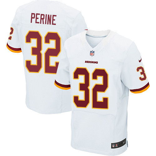 Nike Redskins #32 Samaje Perine White Men's Stitched NFL Elite Jersey
