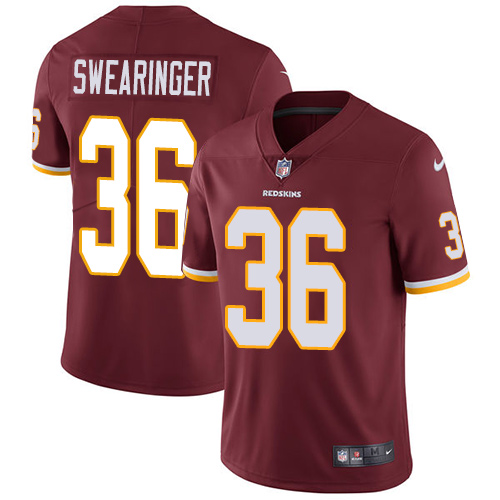 Nike Redskins #36 D.J. Swearinger Burgundy Red Team Color Youth Stitched NFL Vapor Untouchable Limited Jersey