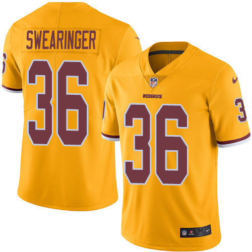 Nike Redskins #36 D.J. Swearinger Gold Men's Stitched NFL Limited Rush Jersey Nike Redskins #36 D.J. Swearinger Gold Men's Stitched NFL Limited Rush Jersey