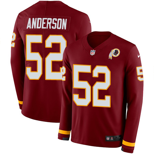 Nike Redskins #52 Ryan Anderson Burgundy Red Team Color Men's Stitched NFL Limited Therma Long Sleeve Jersey Nike Redskins #52 Ryan Anderson Burgundy Red Team Color Men's Stitched NFL Limited Therma Long Sleeve Jersey
