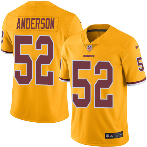 Nike Redskins #52 Ryan Anderson Gold Men's Stitched NFL Limited Rush Jersey Nike Redskins #52 Ryan Anderson Gold Men's Stitched NFL Limited Rush Jersey