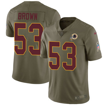 Nike Redskins #53 Zach Brown Olive Youth Stitched NFL Limited 2017 Salute to Service Jersey