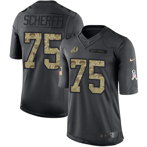Nike Redskins #75 Brandon Scherff Black Men's Stitched NFL Limited 2016 Salute to Service Jersey Nike Redskins #75 Brandon Scherff Black Men's Stitched NFL Limited 2016 Salute to Service Jersey