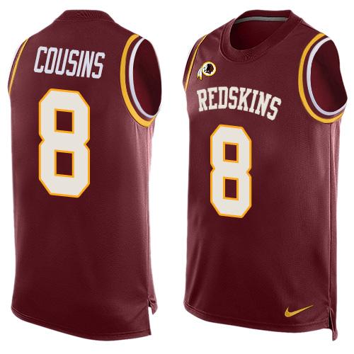 Nike Redskins #8 Kirk Cousins Burgundy Red Team Color Men's Stitched NFL Limited Tank Top Jersey Nike Redskins #8 Kirk Cousins Burgundy Red Team Color Men's Stitched NFL Limited Tank Top Jersey