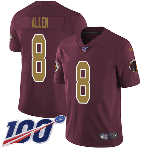 Nike Redskins #8 Kyle Allen Burgundy Red Alternate Men's Stitched NFL 100th Season Vapor Untouchable Limited Jersey Nike Redskins #8 Kyle Allen Burgundy Red Alternate Men's Stitched NFL 100th Season Vapor Untouchable Limited Jersey