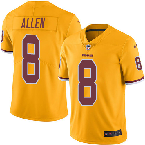 Nike Redskins #8 Kyle Allen Gold Men's Stitched NFL Limited Rush Jersey Nike Redskins #8 Kyle Allen Gold Men's Stitched NFL Limited Rush Jersey
