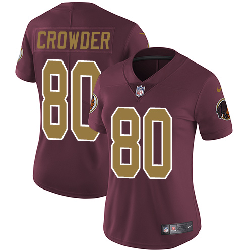 Nike Redskins #80 Jamison Crowder Burgundy Red Alternate Women's Stitched NFL Vapor Untouchable Limited Jersey