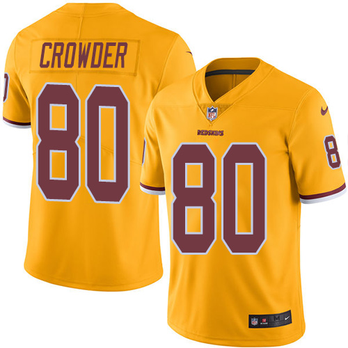 Nike Redskins #80 Jamison Crowder Gold Men's Stitched NFL Limited Rush Jersey Nike Redskins #80 Jamison Crowder Gold Men's Stitched NFL Limited Rush Jersey