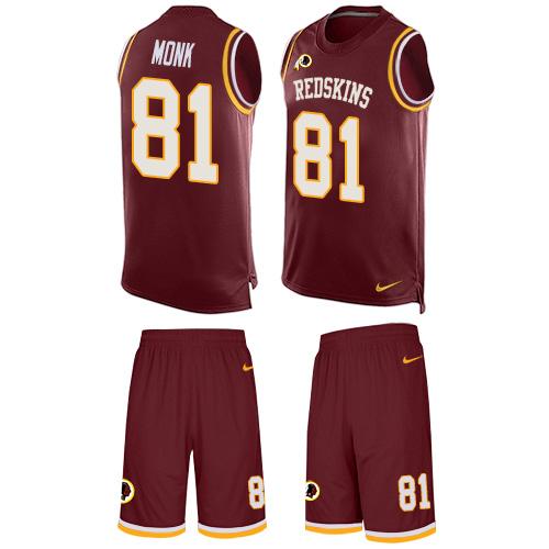 Nike Redskins #81 Art Monk Burgundy Red Team Color Men's Stitched NFL Limited Tank Top Suit Jersey Nike Redskins #81 Art Monk Burgundy Red Team Color Men's Stitched NFL Limited Tank Top Suit Jersey