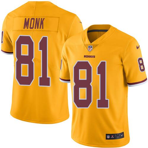 Nike Redskins #81 Art Monk Gold Men's Stitched NFL Limited Rush Jersey Nike Redskins #81 Art Monk Gold Men's Stitched NFL Limited Rush Jersey