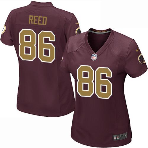 Nike Redskins #86 Jordan Reed Burgundy Red Alternate Women's Stitched NFL Elite Jersey