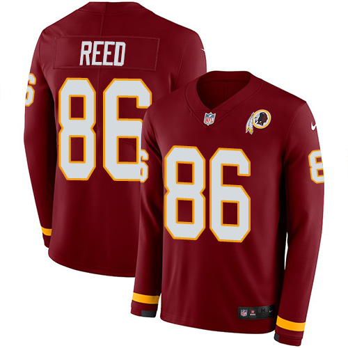 Nike Redskins #86 Jordan Reed Burgundy Red Team Color Men's Stitched NFL Limited Therma Long Sleeve Jersey Nike Redskins #86 Jordan Reed Burgundy Red Team Color Men's Stitched NFL Limited Therma Long Sleeve Jersey