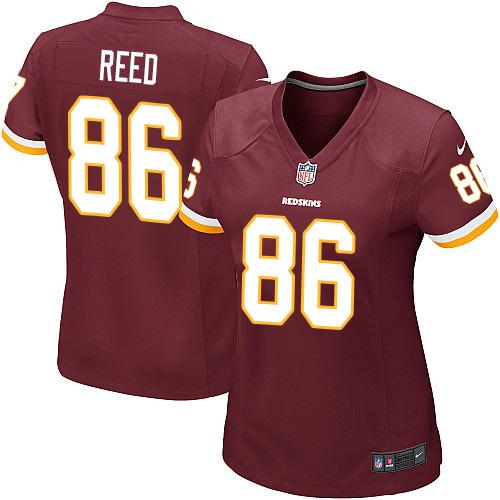 Nike Redskins #86 Jordan Reed Burgundy Red Team Color Women's Stitched NFL Elite Jersey