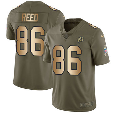Nike Redskins #86 Jordan Reed Olive Gold Men's Stitched NFL Limited 2017 Salute To Service Jersey