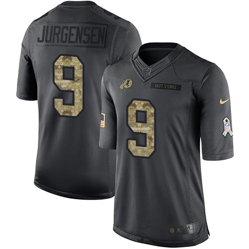 Nike Redskins #9 Sonny Jurgensen Black Men's Stitched NFL Limited 2016 Salute to Service Jersey Nike Redskins #9 Sonny Jurgensen Black Men's Stitched NFL Limited 2016 Salute to Service Jersey