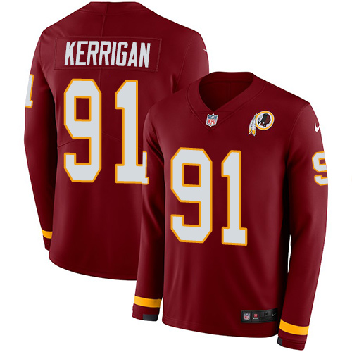 Nike Redskins #91 Ryan Kerrigan Burgundy Red Team Color Men's Stitched NFL Limited Therma Long Sleeve Jersey Nike Redskins #91 Ryan Kerrigan Burgundy Red Team Color Men's Stitched NFL Limited Therma Long Sleeve Jersey