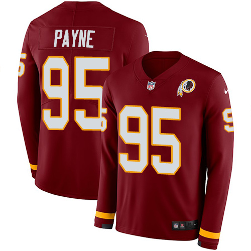 Nike Redskins #95 Da'Ron Payne Burgundy Red Team Color Men's Stitched NFL Limited Therma Long Sleeve Jersey Nike Redskins #95 Da'Ron Payne Burgundy Red Team Color Men's Stitched NFL Limited Therma Long Sleeve Jersey