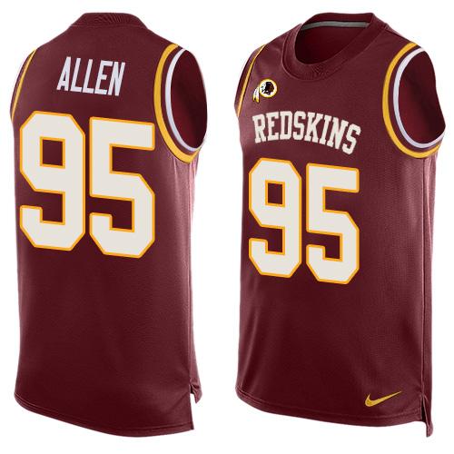 Nike Redskins #95 Jonathan Allen Burgundy Red Team Color Men's Stitched NFL Limited Tank Top Jersey