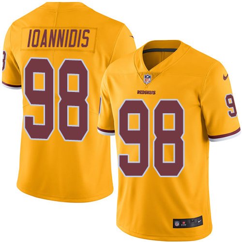 Nike Redskins #98 Matt Ioannidis Gold Men's Stitched NFL Limited Rush Jersey Nike Redskins #98 Matt Ioannidis Gold Men's Stitched NFL Limited Rush Jersey