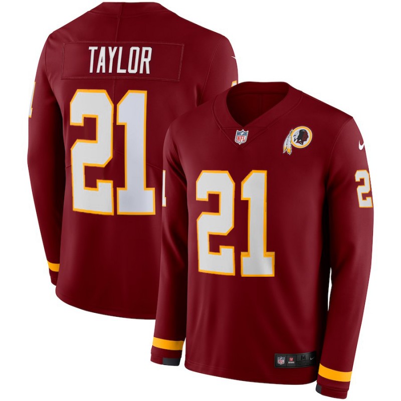 Nike Redskins 21 Sean Taylor Red Therma Long Sleeve Jersey Nike Redskins 21 Sean Taylor Red Therma Long Sleeve Jersey