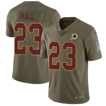 Nike Redskins 23 DeAngelo Hall Olive Salute To Service Limited Jersey