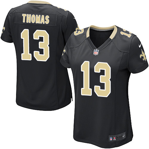 Nike Saints #13 Michael Thomas Black Team Color Women's Stitched NFL Elite Jersey