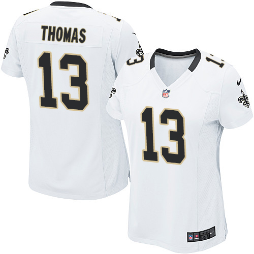 Nike Saints #13 Michael Thomas White Women's Stitched NFL Elite Jersey