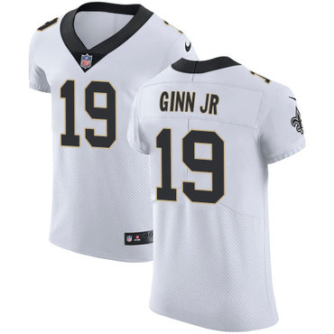Nike Saints #19 Ted Ginn Jr White Men's Stitched NFL Vapor Untouchable Elite Jersey Nike Saints #19 Ted Ginn Jr White Men's Stitched NFL Vapor Untouchable Elite Jersey