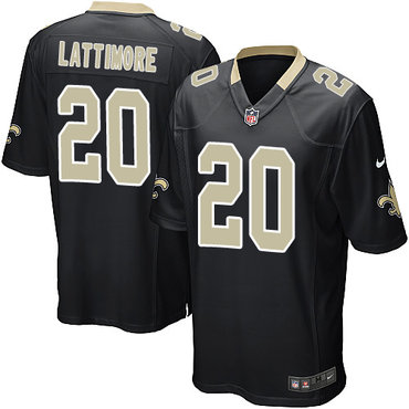 Nike Saints #20 Marshon Lattimore Black Team Color Youth Stitched NFL Elite Jersey