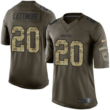 Nike Saints #20 Marshon Lattimore Green Men's Stitched NFL Limited Salute to Service Jersey