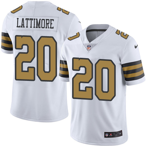 Nike Saints #20 Marshon Lattimore White Youth Stitched NFL Limited Rush Jersey