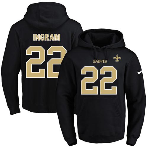 Nike Saints #22 Mark Ingram Black Name & Number Pullover NFL Hoodie Nike Saints #22 Mark Ingram Black Name & Number Pullover NFL Hoodie