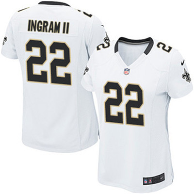 Nike Saints #22 Mark Ingram II White Women's Stitched NFL Elite Jersey