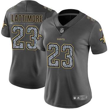 Nike Saints #23 Marshon Lattimore Gray Static Women's NFL Vapor Untouchable Game Jersey