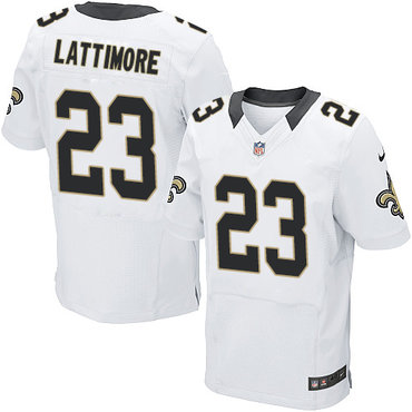 Nike Saints #23 Marshon Lattimore White Men's Stitched NFL Elite Jersey