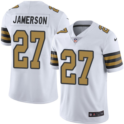 Nike Saints #27 Natrell Jamerson White Men's Stitched NFL Limited Rush Jersey