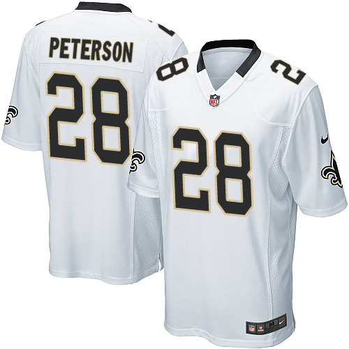 Nike Saints #28 Adrian Peterson White Youth Stitched NFL Elite Jersey