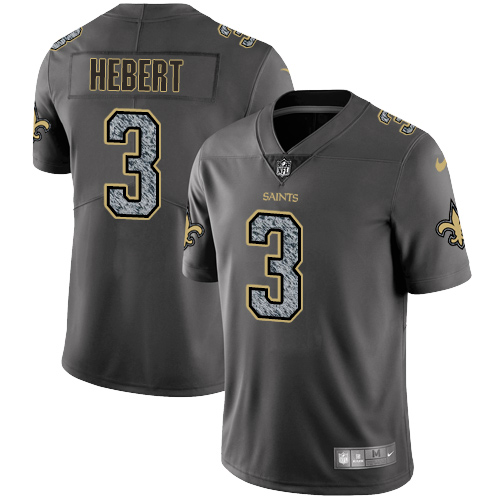 Nike Saints #3 Bobby Hebert Gray Static Men's Stitched NFL Vapor Untouchable Limited Jersey Nike Saints #3 Bobby Hebert Gray Static Men's Stitched NFL Vapor Untouchable Limited Jersey