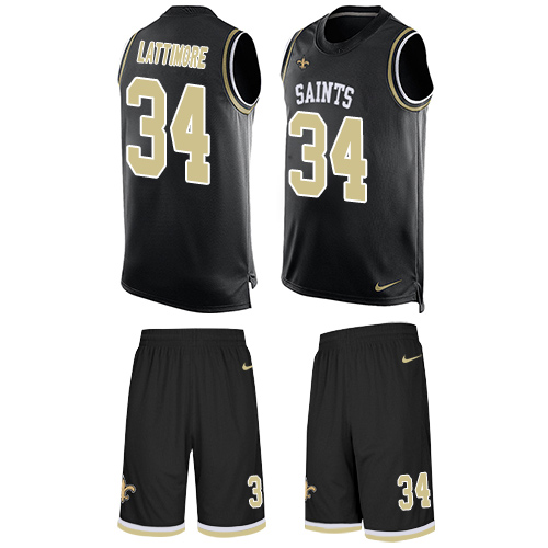 Nike Saints #34 Marshon Lattimore Black Team Color Men's Stitched NFL Limited Tank Top Suit Jersey