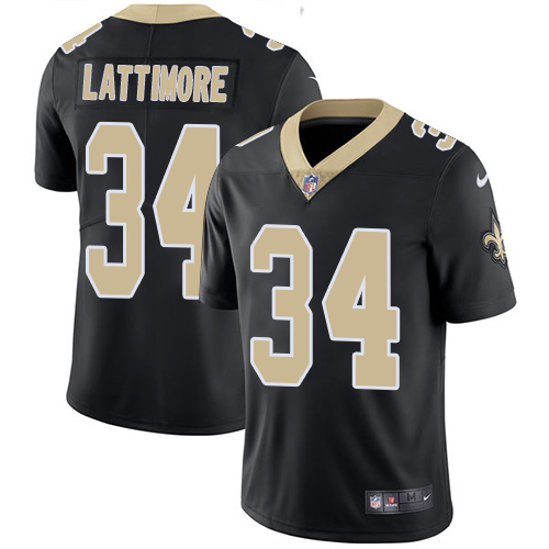 Nike Saints #34 Marshon Lattimore Black Team Color Men's Stitched NFL Vapor Untouchable Limited Jersey