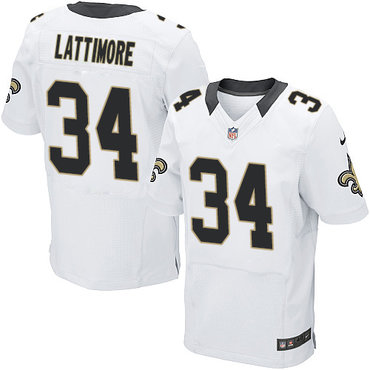 Nike Saints #34 Marshon Lattimore White Men's Stitched NFL Elite Jersey